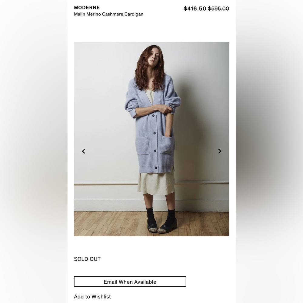 LA GARCONNE MODERNE
Malin Merino Cashmere Cardigan